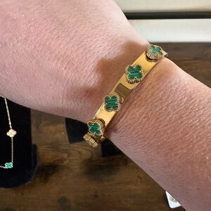 Elegant Gold and Green Bracelet